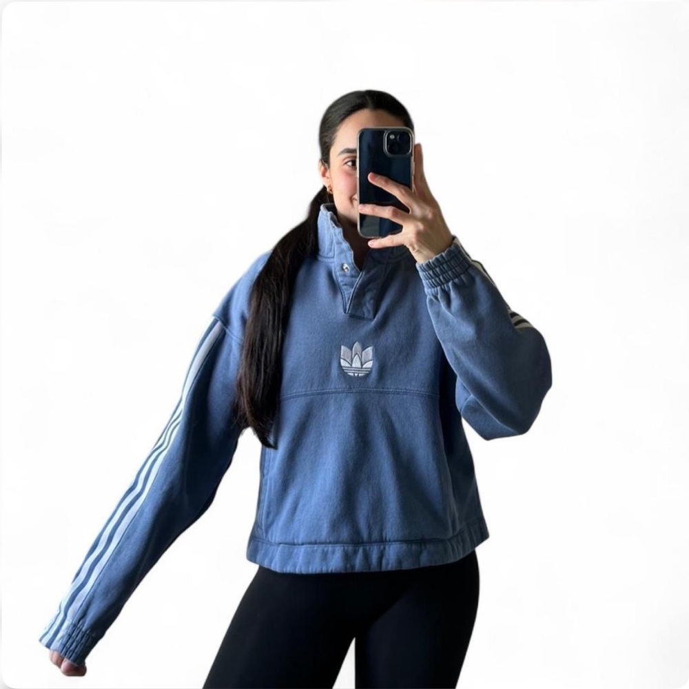 Adidas Blue Pullover Pullover - Size S - Picture 2 of 4